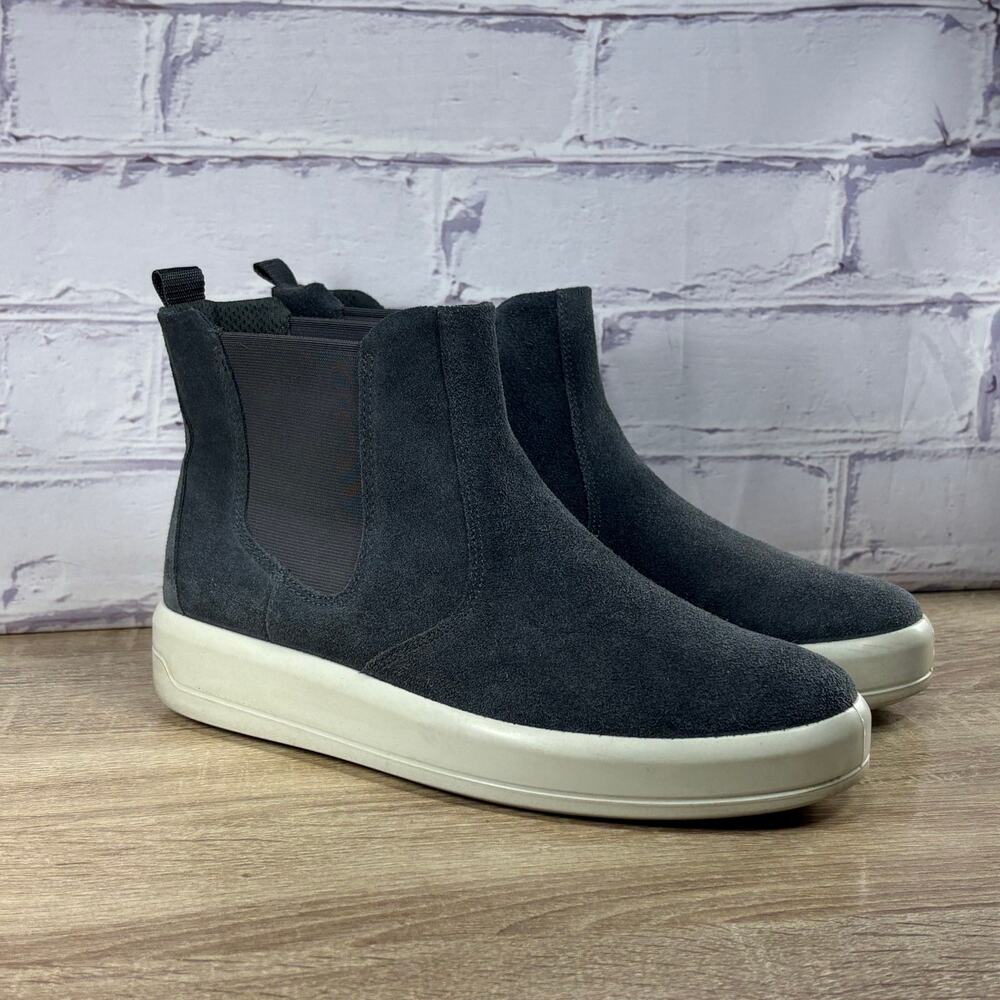 ECCO Gray Suede Chelsea Ankle Boots Women's 10-10.5 EU 41 Soft Casual Comfort